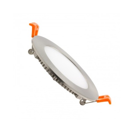 Downligth LED Ronde Extra Plate 6W Ø120x20 mm Dimensions de coupe: Ø110 ARGENTE