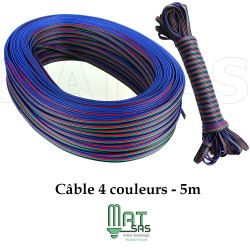 Cable 5 mètres 5050 RGB pour rallonge