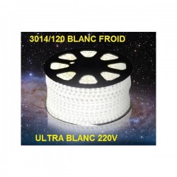 Strip LED EPISTAR 3014/120 en 25 ou 50 mètres ultra blanc Froid étanche (IP68)